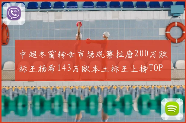 中超冬窗转会市场观察拉唐200万欧标王杨希143万欧本土标王上榜TOP20