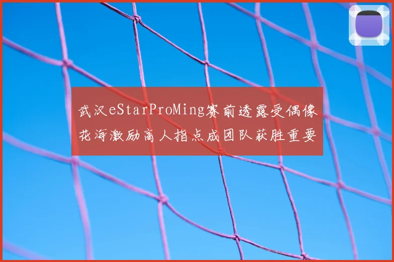 武汉eStarProMing赛前透露受偶像花海激励高人指点成团队获胜重要因素